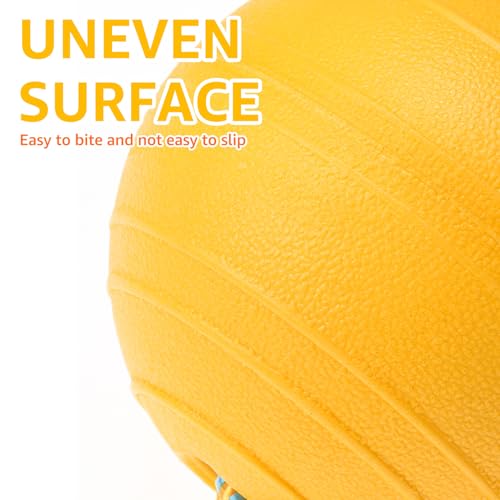 SCENEREAL Floating Dog Pool Toys - Ball on Rope Fetch and Tug-of-War Toy for Medium Large Dogs Outdoor Training, EVA Rubber Water Pet Interactive Toys for Summer Beach, Yellow - color: Yellow