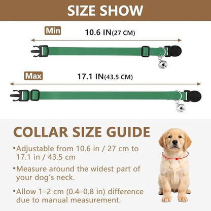 Sea Green Soft Cat Collar, 2 Pack Collar with Bell for Dog Puppy - color: Sea Green