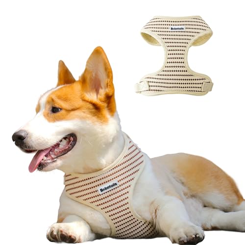 No Pull Dog Vest Harness for Small&Medium Dogs, Side Clip Adjustable Pet Vest, Soft Breathable, Fashion Dog Harnesses for Walking, Running, Shopping (Beige, XXS) - color: Small Grain, size: XXS (Chest 11.8"-15.7")