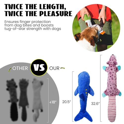 Nocciola 2-in-1 No Stuffing Crinkle Dog Toys with Soft and Durable Fabric, Holds Water Bottles, 2 Extra Long & 3 Regular Size Stuffless Squeaky Dog Toys for Small to Large Dog - style: 2 Extra Long& 3 Regular Size Holds Water Bottles