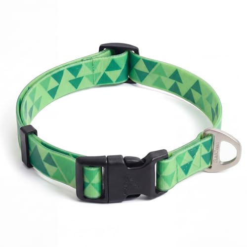 Waterproof & Odor-Free Dog Collar, Heavy-Duty D-Ring & Adjustable Fit, Pet Collar for Small, Medium and Large Dogs (S, Green) - color: Green, size: S