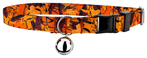 Country Brook Petz - Orange Sunset Camo Cat Collar - Camouflage Collection Featuring Rugged Designs - color: Orange Sunset Camo