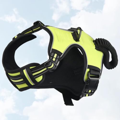 Reflective Dog Harness Vest No-Pull Comfortable Padded Outdoor Walk Vest for Medium to Large Dogs Green XL