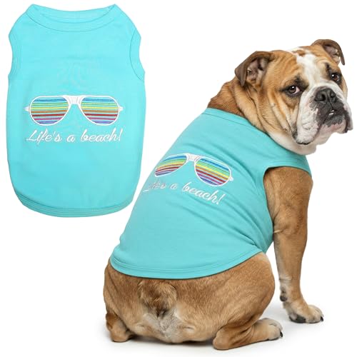 Parisian Pet Beach Dog Shirt – 100% Cotton Shirts for Large Dogs – Sleeveless Pet Vest – Lightweight and Breathable Dogs Apparel – Cute Summer Dog Clothes - Stretchy T Shirts for Pets - size: 3XL