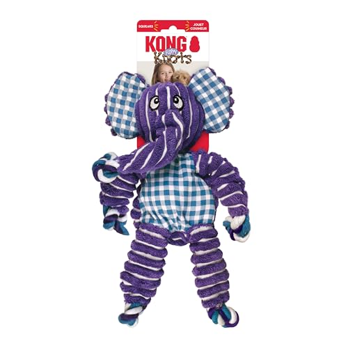 KONG Floppy Knots - Knotted Rope Dog Toy Entices Play - Tug Toy Satisfies Natural Instincts - Dog Supplies with Floppy Design & Minimal Stuffing - Elephant, for Medium/Large Dogs - color: Elephant, size: Medium/Large