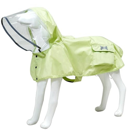 Waterproof Dog Raincoat, Adjustable Reflective Lightweight Pet Rain Clothes with Poncho Hood(X-Small,Light Green) - color: Light Green, size: X-Small(4-9lb)