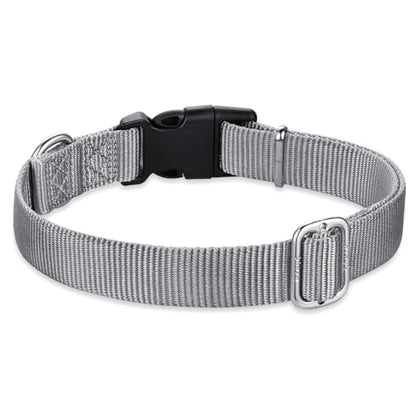 Small Dog Collar Quick-Release| Heavy-Duty Nylon Puppy Collar, Adjustable & Durable Pet Supplies for Boy & Girl Dogs (Small, Sleet Gray) - color: Sleet Gray, size: Small