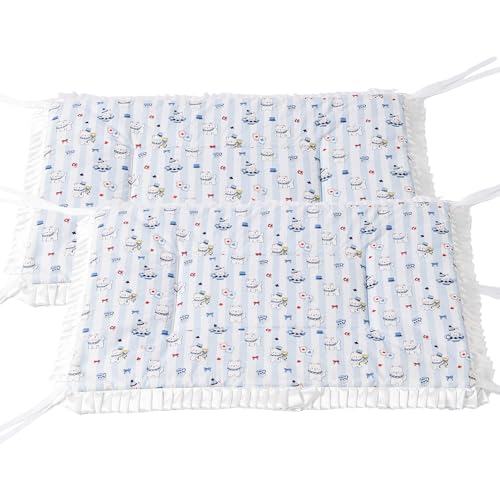 2PCS Reversible Silent Cat Bed Self Warming Pet Pad Thin Style Mat Washable Cushion Pad, Pad for Window Perch Outdoor Cat Houses, for Cats, Small Dogs, Rabbits, Non Electric,(Blue Puppy,XS) - color: Blue Puppy, size: X-Small