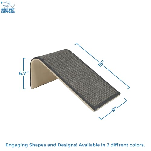 Best Pet Supplies Catify Cat Scratcher, Fun Interactive Scratchers, Posts, Poles, Claw Safe, Furniture Saver Indoor Play Support Natural Cat Behaviors Heavy Duty - Ramp (Gray), 15 x 9 - color: Gray Ramp