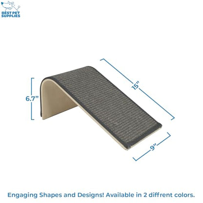 Best Pet Supplies Catify Cat Scratcher, Fun Interactive Scratchers, Posts, Poles, Claw Safe, Furniture Saver Indoor Play Support Natural Cat Behaviors Heavy Duty - Ramp (Gray), 15 x 9 - color: Gray Ramp