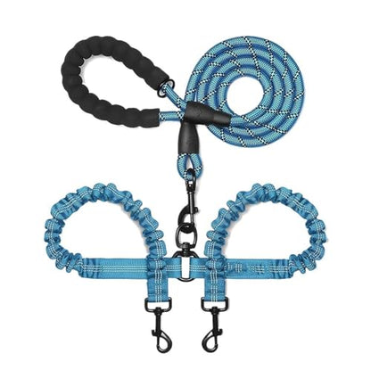 2 Two Dogs Leash Coupler Double Twin Lead Walking Dog Leashes(Blue) - color: Blue