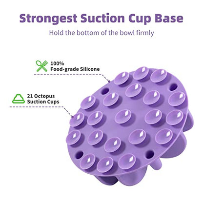 Jaoul Slow Feeder Dog Bowls Insert, Puzzle Slow Feeder Insert with 21 Octopus Suction Cups for Small Breed Dog Food Bowls (4 inch, Purple) - color: Purple, size: Small(4inch)