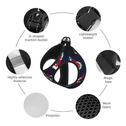 Easy Control Dog Vest Harness, Aztec Native American Pattern, Front Clip Adjustable Padding with Hook Loop, Small Medium Pet Walking Essential - color: Design (593), size: Medium