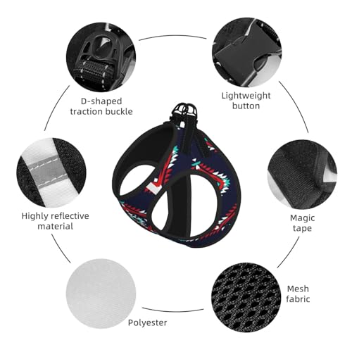 Easy Control Dog Vest Harness, Aztec Native American Pattern, Front Clip Adjustable Padding with Hook Loop, Small Medium Pet Walking Essential - color: Design (593), size: Medium