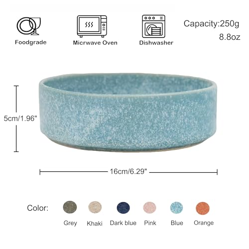 Ceramic Slow Feeder Bowl, 6.69 x 5.7 inches, Elevated Design with Paw Pattern, for Cats and Small Dogs (Blue) - color: Blue