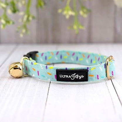 Ultra Joys Breakaway Cat Collar - Kitten to Adult, Bells, Boy & Girl Cat Collars, Birthday Gift - color: Birthday-Collar Only, size: Small