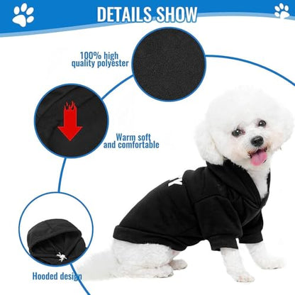 BINGPET Security Dog Hoodies Puppy Sweater Cold Weather Dog Coats Soft Brushed Fleece Pet Clothes Hooded Sweatshirt for Dog Cat - color: #1 Black(Security), size: Small (All Breed Sizes)