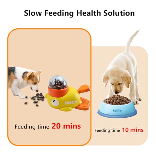 Duck Treat Dispenser for Dogs to Train Problem-Solving Skills,Dog Slow Feeder Puzzle Toy Prevents Bloating, Interactive Treat Dispensing Toy for Small Cats,Dogs,Other Pets