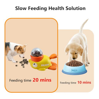 Duck Treat Dispenser for Dogs to Train Problem-Solving Skills,Dog Slow Feeder Puzzle Toy Prevents Bloating, Interactive Treat Dispensing Toy for Small Cats,Dogs,Other Pets