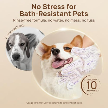 HICC PET Glove Wipes Pro | Pet Grooming Wipes for Dogs & Cats | Rinse-Free Grooming Mittens | 4-in-1 Cleaning & Conditioning | Pet Bathing Wipes for Horse Coat Care, Skin, Coat & Hoof | Unscented - size: 6 PCS - Pro Version