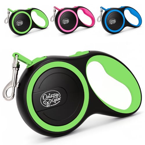 Retractable Dog Leash for Small, Medium & Large Dogs – Heavy-Duty, Tangle-Free, Reflective, 16FT Long, Anti-Slip Soft Handle with One-Hand Brake - 44 LBS /16FT - Small - Green - color: Green