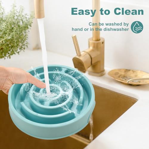 Slow Feeder Dog Bowls Puzzle Dog Bowl with Anti-Slip Slow Feeder & Non-Slip Design, Boredom and Anxiety Reducer Suitable for All Breed Dogs and Cat - color: Blue