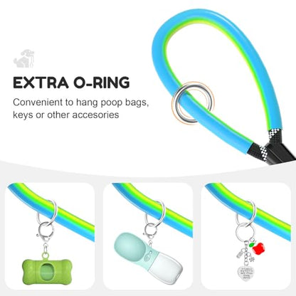 Dog Leash Heavy Duty 4/5/6ft XiaZ 2 Handles Dog Leashes for Medium Large Dogs 1/2 Inch 1000lb Strength Reflective PVC Waterproof-Handles Metal Hook Dual-Handle Rope Leash Nighttime Safety - color: Black, size: 5FT (1/2")