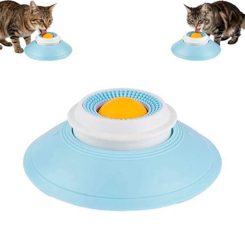 Slow Feeder Cat Bowl, Cat Food Bowl with Cat Lick Ball, Licking A Ball Add More Fun Bowl, Cat Slow Feeder Bowl, Slow Down Eating Speed and Add More Fun for Your Cats. - color: Y*1PC