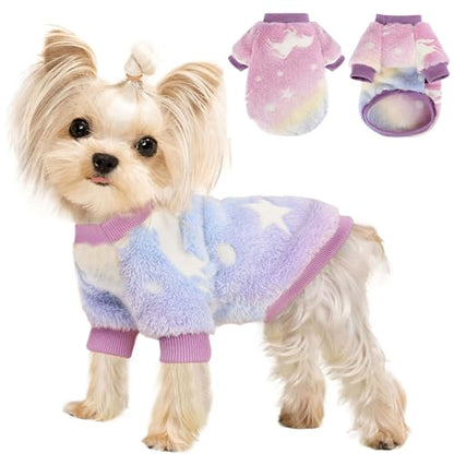 Dog Sweaters for Small Dogs Male Female Night Glow Doggy Clothes Girl Boy, Warm Pullover Doggie Sweatshirt, Winter Pet Coat Jacket Cat Costume, Small Dog Sweater Puppy Outfit, Pink, XXS - color: Night Glow Pink, size: XX-Small (Chest 11in )