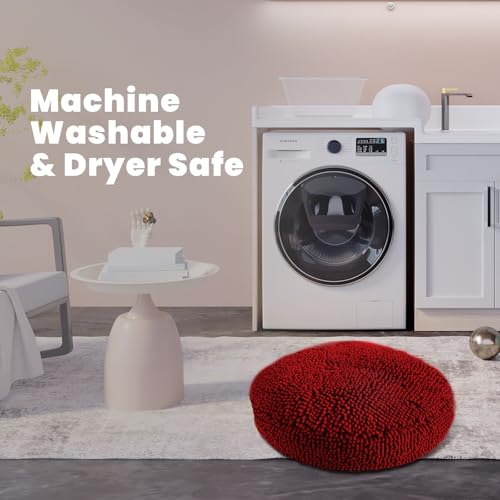 Muddy Mat® Cloud K-9 Bed for Dogs & Cats, Soft & Relaxing Donut Dog Bed, Chenille Material, Removable Cover, Washable & Dryer Safe–Red Small(25'x25') - color: Red, size: Small (25''X25'')