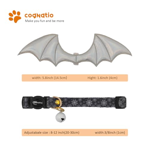 2 Pack Breakaway cat Collars with Bell,Safety Quick Release Pendant Cute Kitten Collar,Adjustable 20-30cm (Black, 20-30cm) - color: Black