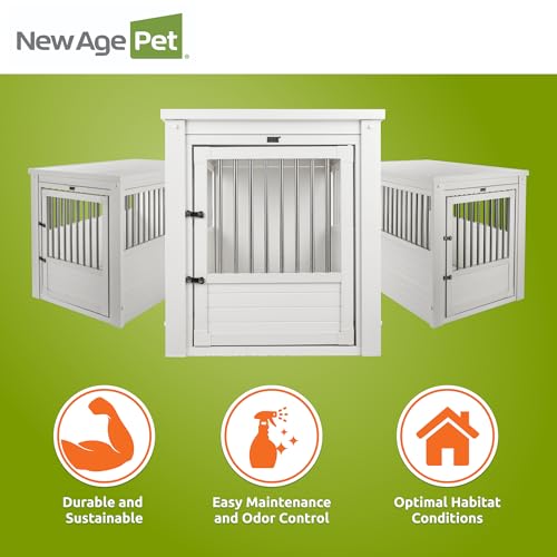 New Age Pet EHHC404XL ecoFLEX Pet Crate/End Table, Antique White, X-Large - color: Antique White, size: 42.6"L x 27.6"W x 30.9"H