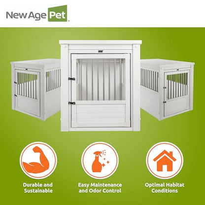 New Age Pet EHHC404XL ecoFLEX Pet Crate/End Table, Antique White, X-Large - color: Antique White, size: 42.6"L x 27.6"W x 30.9"H