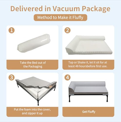 Elevated Cooling Dog Bed, Orthopedic Pet Bed for Medium Dogs, Removable Washable Cover, Indoor & Outdoor Raised Pet Bed with Breathable Mesh, Size: 32"*25"*7" - size: Medium