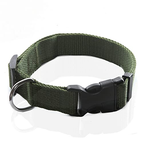 SALO Nylon Dog Collar, Adjustable Dog Collars for Medium Large Dogs, 1 Inch Wide (5/8" x 11-16", Green) - color: Green, size: 5/8"x 11-16"