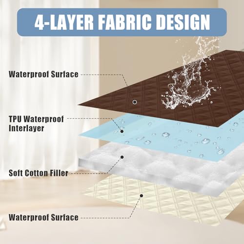 Smiry Waterproof Dog Bed Cover Pet Blanket, Soft Washable Dog Blanket for Furniture Bed Couch Sofa Reversible, Checkered (30"x70", Brown/Beige) - color: Brown/Beige, size: 30x70 Inch