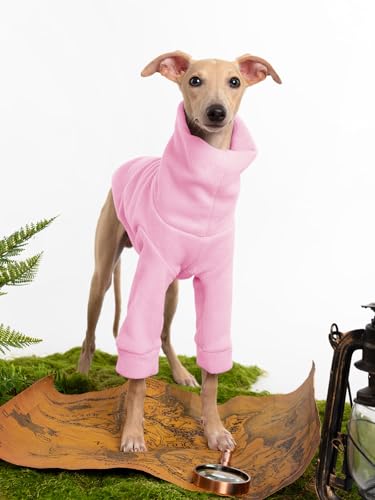 Dog Fleece Sweater Turtleneck Long Sleeve Pullover Sweatshirt Warm Puppy Clothes for Small Medium Dogs - color: Pink, size: Small