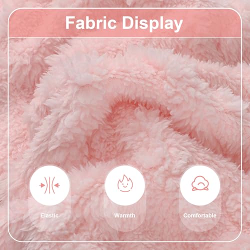 Dog Sweater Fleece Turtleneck Winter Dog Clothes for Small Dogs Girls Boy, Warm Fleece Puppy Pajamas Onesies, Pet Clothes Puppy Sweater Pjs, Doggy Jumpsuits Doggie Outfit, Pink, S - color: Pink, size: Small (Chest 15in )