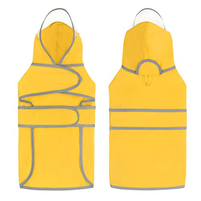 HDE Dog Raincoat with Clear Hood Rain Jacket Poncho for Small Medium Large Dogs Yellow - S - color: Yellow, size: Small