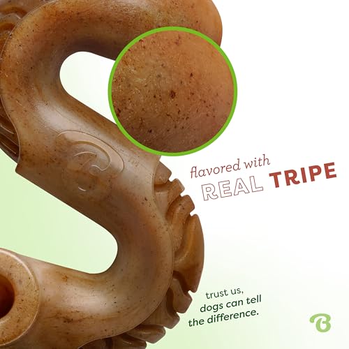 Benebone Tripe Bone Durable Dog Chew Toy for Aggressive Chewers, REAL Beef, Made in USA, Medium - size: Medium, style: Chew Toy