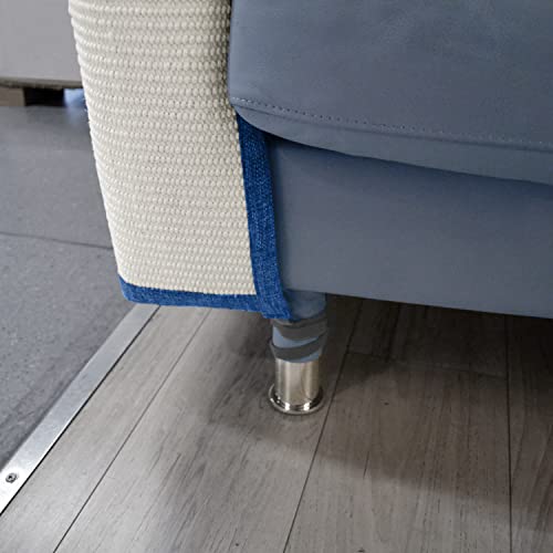 Cat Scratch Furniture Protector with Natural Sisal for Protecting Couch Sofa Chair Furniture,Couch Cat Scratch Protector 23.6" W*19.7" H (Dark Blue, Right Hand) - color: Blue