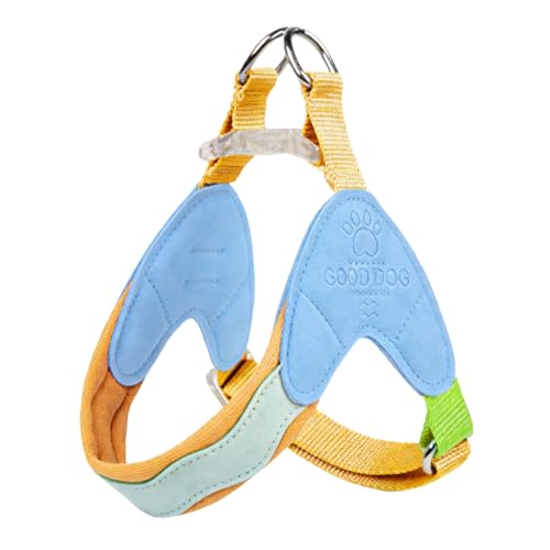 Trendy Soft Meshes Dog Harnesses Leashes Breathable Light Weight Vest for Walking, Training Dog Accessories Soft Meshes Puppies - color: sea blue, size: S