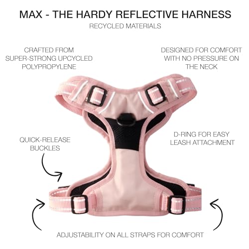 Pet Passion MAX - THE Hardy Reflective Harness, Pink, X-Large - color: PINK, size: X-Large (55-80 lbs)
