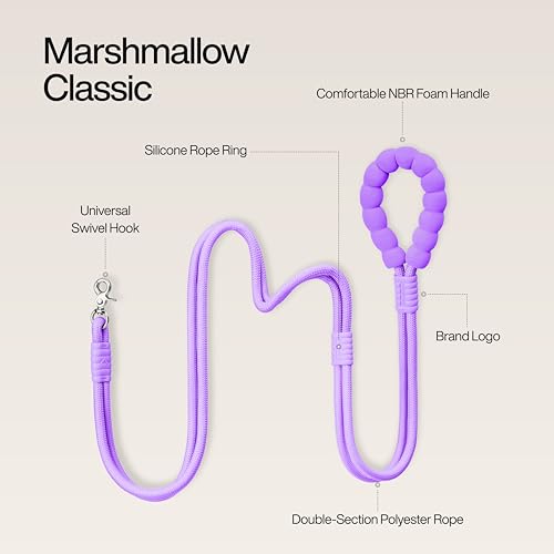 Hands Free Dog Leash, 5-in-1 Adjustable Waist Training Leash for Walking& Hiking – Dual Lead Rope with Padded Handle,MGBR Rotating Metal Clip (Classic-Grape Crush) - color: Classic-Grape Crush-5Ft