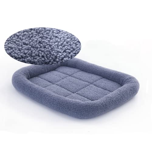 SHENGOCASE 4-Pack 10.6" L x 17" W Rectangular Teddy Fleece Cat Bed Cushion with Bolster for Cat and Small Dog, Anti-Skip Bottom, Machine Washable
