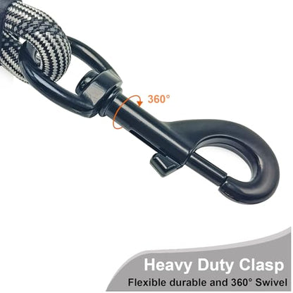 Long Dog Leash, 10/15/20/30/50FT Dog Training Leash with Soft Handle, Reflective Heavy Duty Rope Dog Lead for Medium Large Dogs Outside Play, Camping (3/8" x 30ft, Black) - color: Black, size: 30ft x 3/8inch