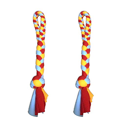 Dewonch Dog Fleece Rope Teaser Toy as Replacement to Chase and Tug (A-2PCS) - style: A-2PCS