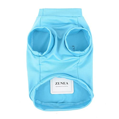 Zunea Small Dogs Shirts Quick Dry Summer T-Shirts Cooling Puppy Clothes Soft Sleeveless Vest Tank Top Breathable Stretchy Pet Girls Boys Chihuahua Apparel Sun Protection for Hot Weather Blue M - color: blue, size: M