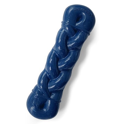 Nylabone Love Our Oceans Infinity Braid Bone Power Chew Toy for Dogs, Recycled & Sustainable Dog Chew Bones, Made in USA, Bully Stick Flavor, Small Dog Toys - Up to 25lbs, 1 Count - color: Infinity Braid Bone, size: Small