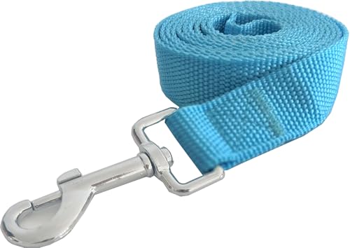 Nylon Dog Training Leash, Traction Rope, 4Ft /5 Foot /6 Feet Long, 5/8 inch 3/4 Inch 1 Inch Wide, for Small and Medium Dogs - color: Sky Blue, size: 1'' x 4 FT
